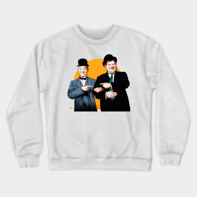 Laurel and Hardy - An illustration by Paul Cemmick Crewneck Sweatshirt by PLAYDIGITAL2020